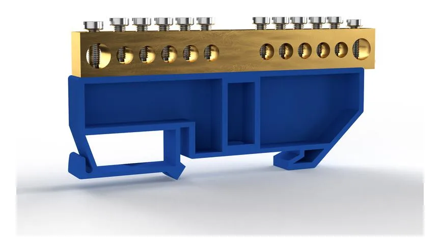 Шина нулевая на DIN-изоляторе 8х12мм 12 отвер. латунь TOKOV ELECTRIC TKE-BCB-812-12-DIN/N