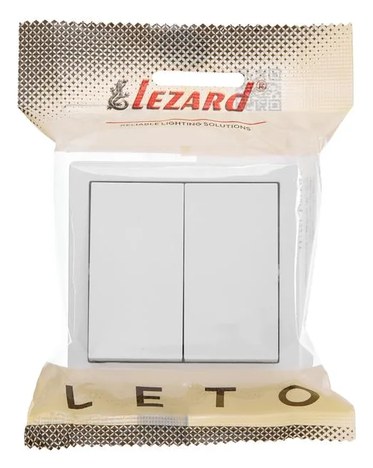 Выключатель 2-кл. ОП LETO бел. LEZARD 752-0200-101