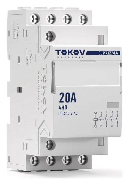 Контактор модульный 36мм 20А 230В АС 4НО PRIZMA TOKOV ELECTRIC TKE-PZ-MC-2-20-230-40