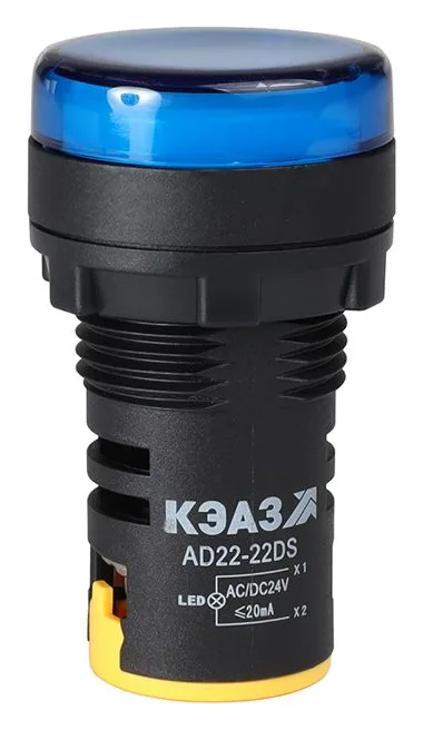 Лампа AD22DS(LED) матрица 22мм 230В син. КЭАЗ 238571