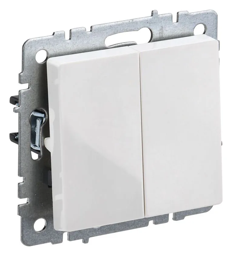 Выключатель 2-кл. СП BRITE ВС10-2-0-БрБ 10А механизм бел. IEK BR-V20-0-10-K01