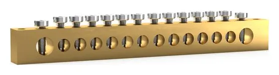 Шина PEN "земля-ноль" 8х12мм 14 отвер. латунь TOKOV ELECTRIC TKE-BSB-812-14-N/PEN