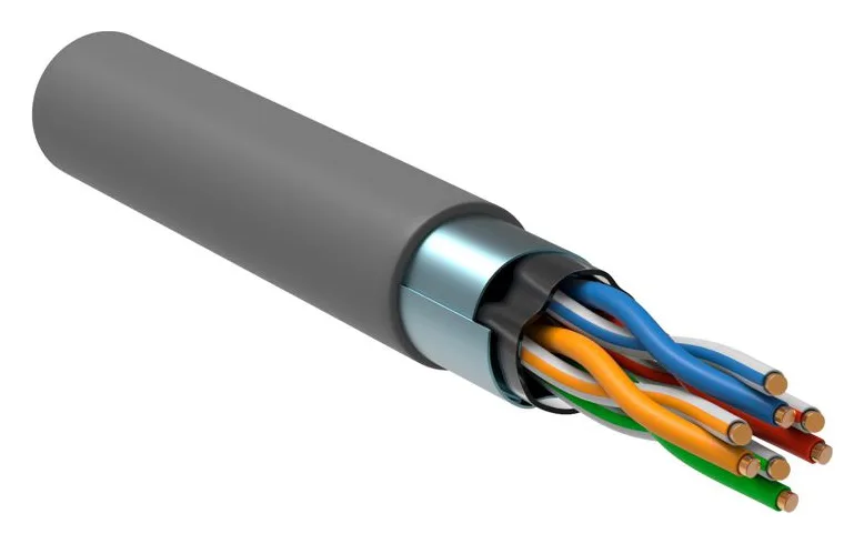 Кабель витая пара F/UTP кат.5E 4х2х0.52 LSZH сер. (м) РФ/Т ITK LC1-C5E04-321-T-P-R