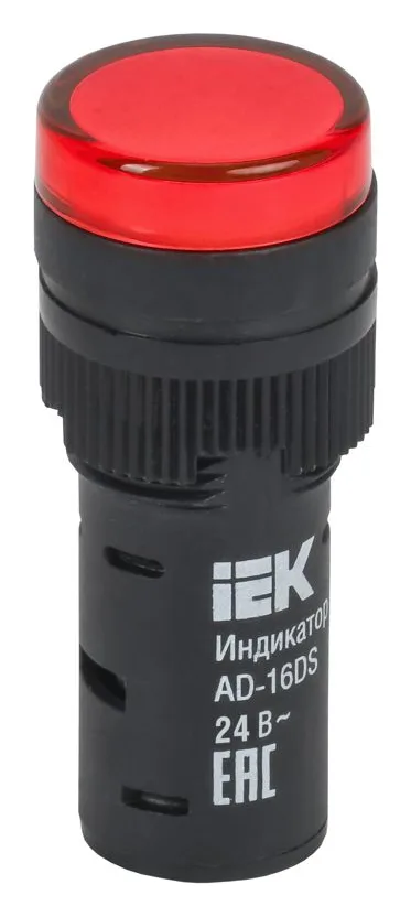 Лампа светосигнальная AD16DS d16мм 24В AC/DC красн. KARAT IEK BLS10-ADDS-024-K04-16