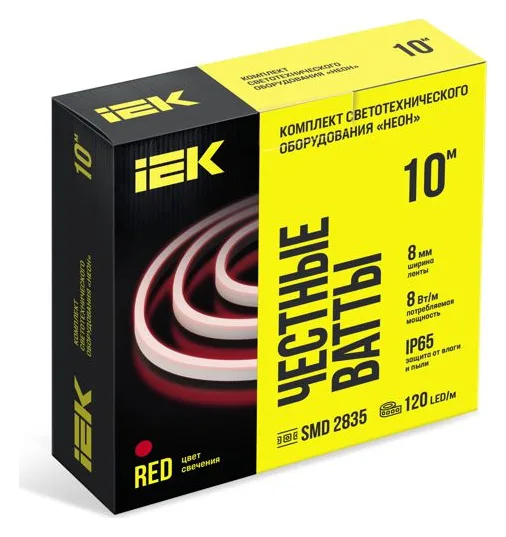 Комплект DIY (2835R120-8-IP65-220В 10м + драйвер) IEK LSR5-R-120-65-2-10-S0