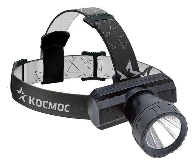 Фонарь аккумуляторный налобный XPE 3Вт литиевый аккум. 0.8А.ч ЗУ Micro USB шнур (в компл.) КОСМОС KocAcHead3W