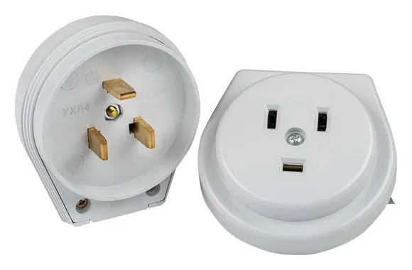 Разъем 1-м СП РШ-ВШ 32А IP20 250В 2P+PE пластик. бел. PROxima EKF AS-250-H-02