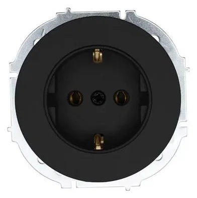 Розетка 1-м OSEN IP20 16А с заземл. ПБТ механизм черн. бархат LEZARD 743-4288-122B