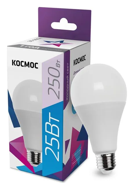 Лампа светодиодная A65 25Вт 6500К E27 220В КОСМОС LkecLED25wA65E2765
