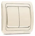 Выключатель 2-кл. СП Mimoza 10А IP20 крем./крем. Makel 25003