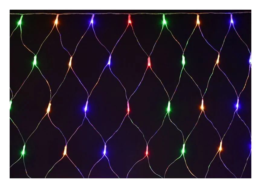 Гирлянда "Сеть" 1.5х1.5м 160LED RGB IP20 провод прозр. 230В с контроллером 8 режимов IEK LGDB410-3-160-L1-T-S-44