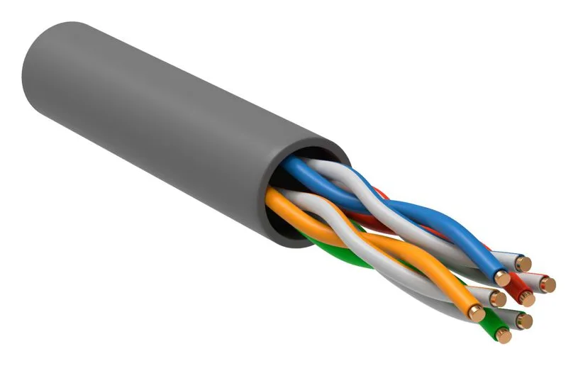 Кабель витая пара U/UTP кат.5E 4х2х24AWG solid CU PVC сер. (м) GENERICA BC1-C5E04-111-305-G