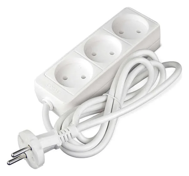 Удлинитель 3х1.5м без заземл. 10А IP20 2.2кВт ПВС Союз 481S-1301