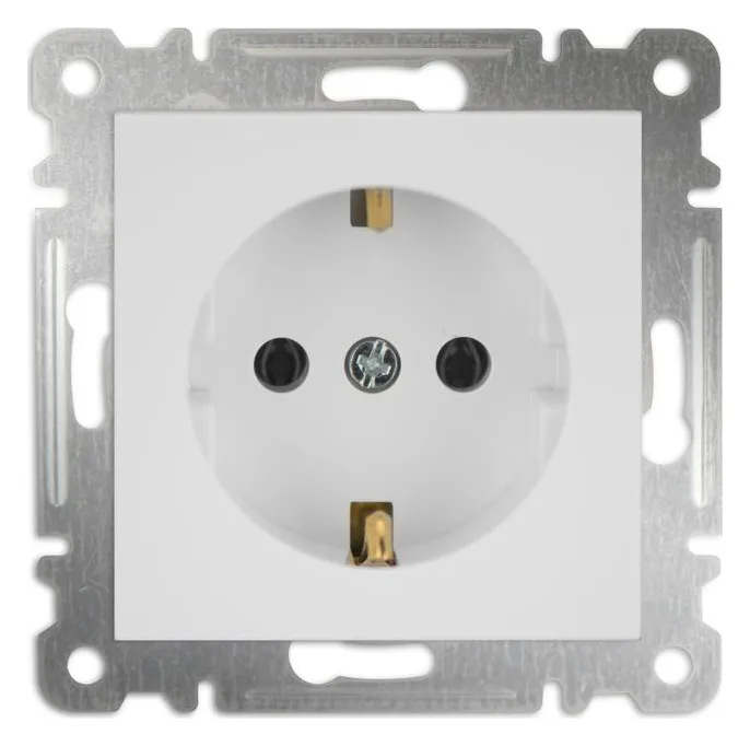 Розетка 1-м СП Karea 16А IP20 с заземл. механизм бел. Makel 57001028