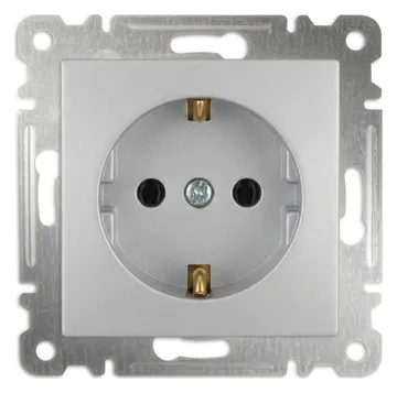 Розетка 1-м СП Karea 16А IP20 с заземл. механизм серебр. Makel 57065028