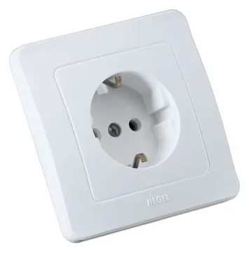 Розетка 1-м СП Мастер 16А IP20 250В с заземл. бел. HEGEL РС16-311