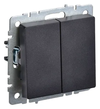 Выключатель 2-кл. СП BRITE ВС10-2-0-БрЧ 10А механизм черн. IEK BR-V20-0-10-K02