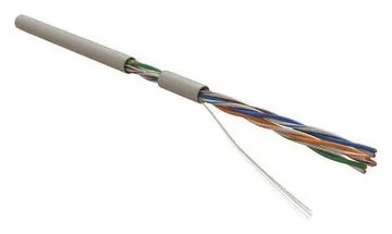Кабель витая пара U/UTP кат.5E 4х2х24AWG solid PVC UUTP4-C5E-S24-IN-PVC-GY-305 сер. (м) Hyperline 41903