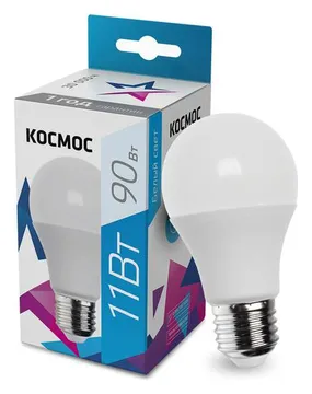 Лампа светодиодная A60 11Вт 4500К E27 220В КОСМОС LkecLED11wA60E2745