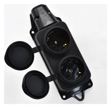 Колодка 2-м 16А IP44 2P+PE 220-240В с защ. крышками каучук LEZARD 106-0400-0110/110