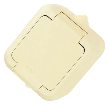 Розетка 1-м ОП 10А IP44 с заземл. с крышкой п/герм. крем. Makel 18204