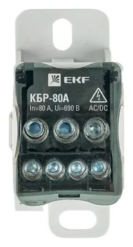 Блок распределительный КРОСС крепеж на панель и DIN КБР-80А EKF plc-kbr80