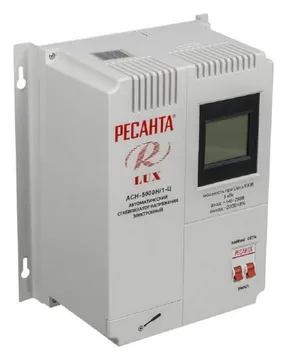Стабилизатор напряжения АСН-5000 Н/1-Ц Lux 1ф 5кВт настен. IP20 Ресанта 63/6/16