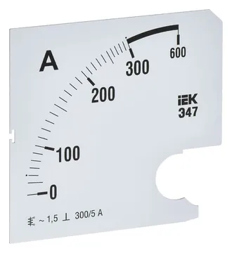 Шкала сменная для амперметра Э47 300/5А-1.5 96х96мм IEK IPA20D-SC-0300