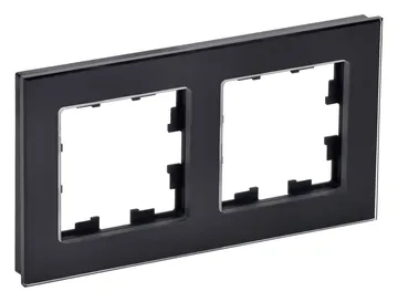 Рамка 2-м BRITE РУ-2-2-БрЧ стекло черн. IEK BR-M22-G-K02