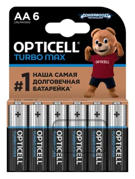 Элемент питания алкалиновый AA/LR6 (блист. 6шт) Turbo Max Opticell 6053005