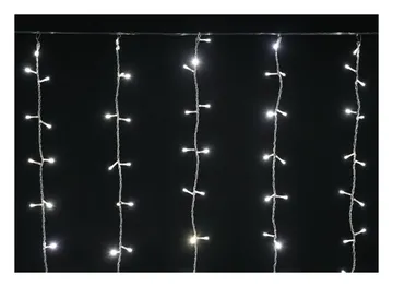 Гирлянда "Занавес" 1.5х1.5м 160LED тепл. бел. IP20 провод прозр. 230В транзит IEK LGDB201-1-160-L1-T-S-20