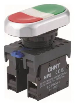 Кнопка двойная NP8-11S 1НО+1НЗ IP65 (R) CHINT 667178