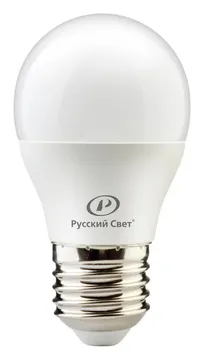 Лампа светодиодная RS LED G45 E27 8W 220-240V 8Вт шар 4000К E27 800лм 220-240В Ra90 Русский Свет 20010445125