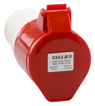 Розетка кабельная 215 16А 380AC 3P+PE+N 6ч IP44 КЭАЗ 222751