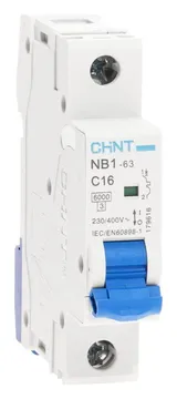 Выключатель автоматический модульный 1п C 16А 6кА NB1-63 (R) CHINT 179616