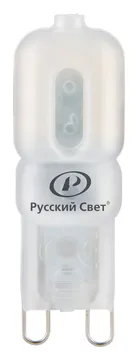 Лампа светодиодная RS LED Capsule G9 2W 220-240V 2Вт капсульная матовая 2700К тепл. бел. G9 200лм 220-240В Ra90 Русский Свет 15010845084