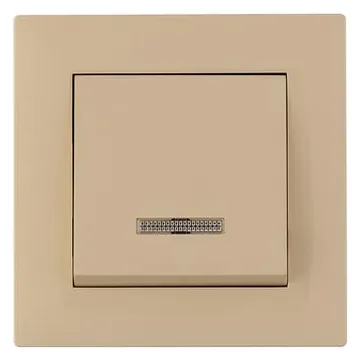 Выключатель 1-клав. с подсветкой Karea RIZZ крем Makel 88010021