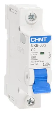 Выключатель автоматический модульный 1п C 2А 4.5кА NXB-63S (R) CHINT 296705