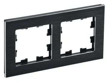 Рамка 2-м BRITE РУ-2-1-БрЧ металл черн. IEK BR-M22-M-K02