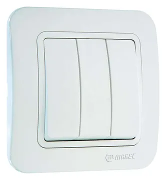 Выключатель 3-кл. СП Lillium 10А IP20 бел./бел. Makel 70091
