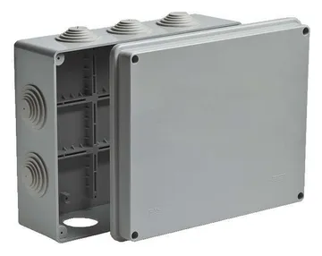 Коробка распределительная ОП 200х140х75мм 10 вводов IP55 сер. Ruvinil 67055