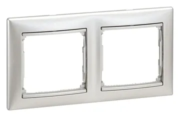 Рамка 2-м СП Valena IP20 горизонт. алюм. IEK 770152