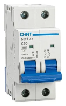 Выключатель автоматический модульный 2п C 50А 6кА NB1-63 (R) CHINT 179666