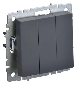 Выключатель 3-кл. СП BRITE ВС10-3-0-БрГ 10А механизм графит IEK BR-V30-0-10-K53