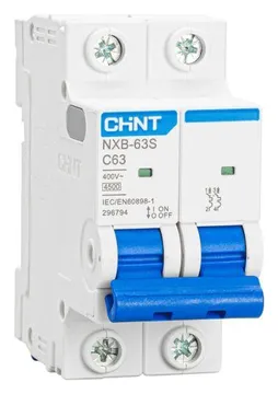 Выключатель автоматический модульный 2п C 63А 4.5кА NXB-63S (R) CHINT 296794