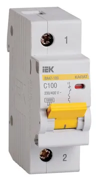 Выключатель автоматический модульный 1п C 100А 10кА ВА47-100 KARAT IEK MVA40-1-100-C