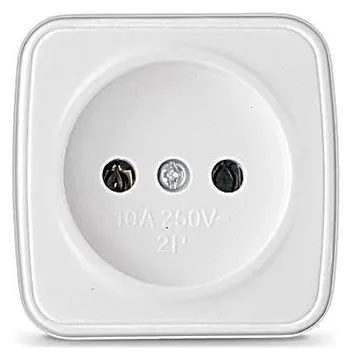 Розетка 1-м ОП Электра 10А IP20 без заземл. бел. Союз 0011