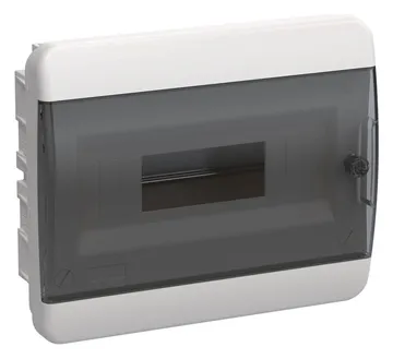 Корпус ЩРВ-П-12 TEKFOR IP41 черн. прозр. дверь пластик. IEK TF5-KP12-V-12-41-K01-K03