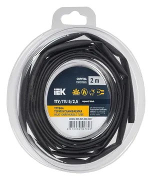 Трубка термоусадочная ТТУ нг-LS 5/2.5 черн. (уп.2м) IEK UDR12-005-D25-002-K02-T