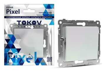 Выключатель 1-кл. СП Pixel 10А IP20 механизм перламутр. TOKOV ELECTRIC TKE-PX-V1-C04